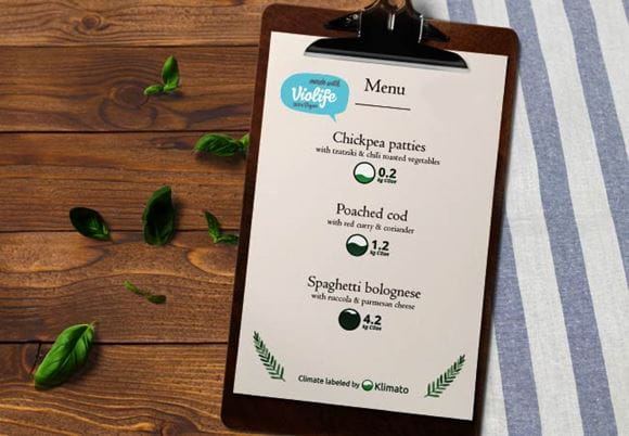 Made with Violife Menükarte und Gerichtvorschau