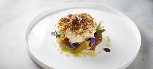recipe image Παστίτσιο με κιμά άγριων μανιταριών σιγομαγειρεμένα με αφρό μπεσαμέλ και φέτα καπνιστή, φρέσκια τρούφα , λάδι δεντρολίβανου, παρμεζάνα, πίκλα μπάμιας