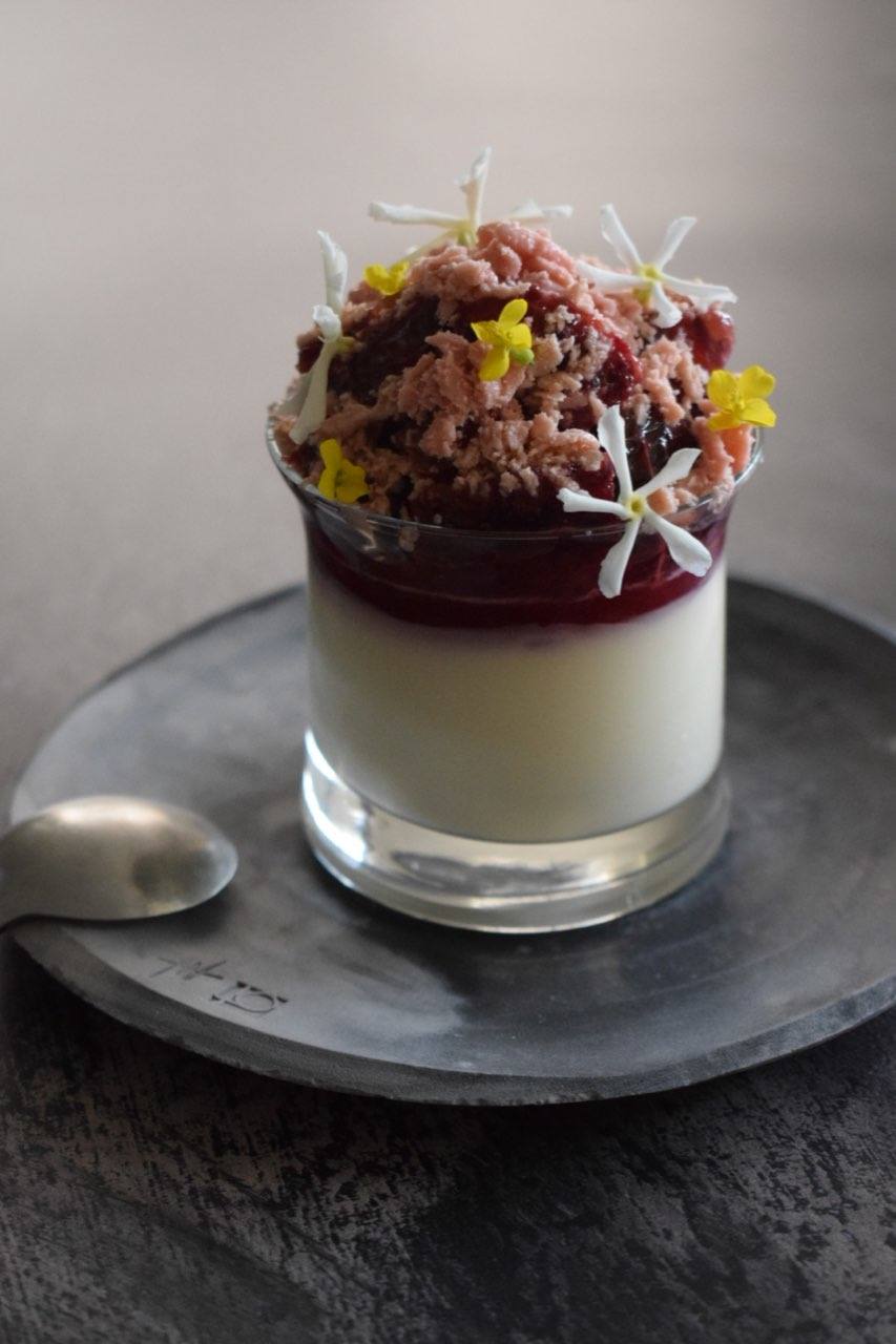 Jasmine Pannacotta with Blood Orange