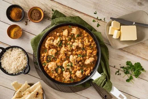 recipe image Indian Butter and Chickpea Cauliflower Curry