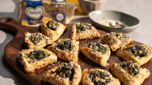 recipe image Spinach and Violife Feta Pastry Triangles