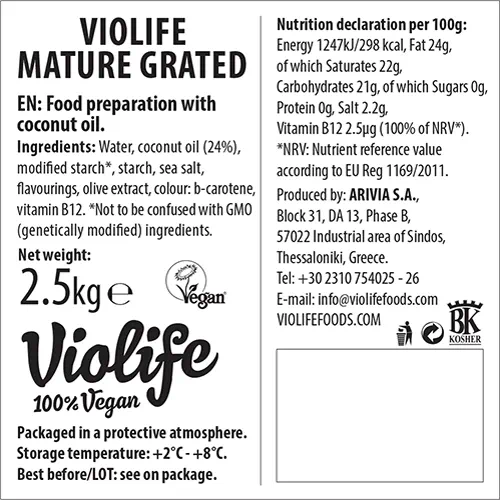 Vegan and dairy free cheese alternative for restaurants