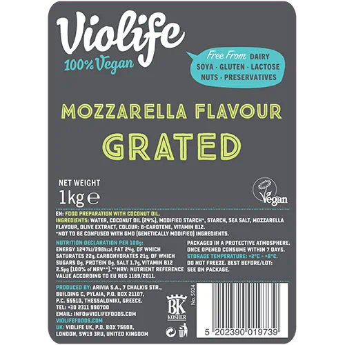 Vegan and dairy free mozzarella cheese alternative for restaurants
