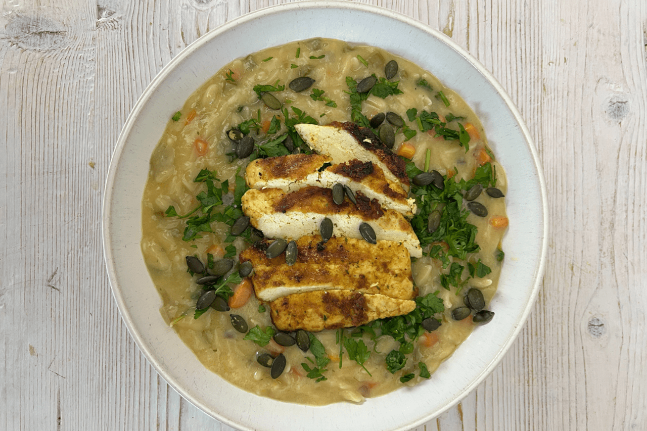 recipe image Creamy Lemon and Chi’kn Orzo