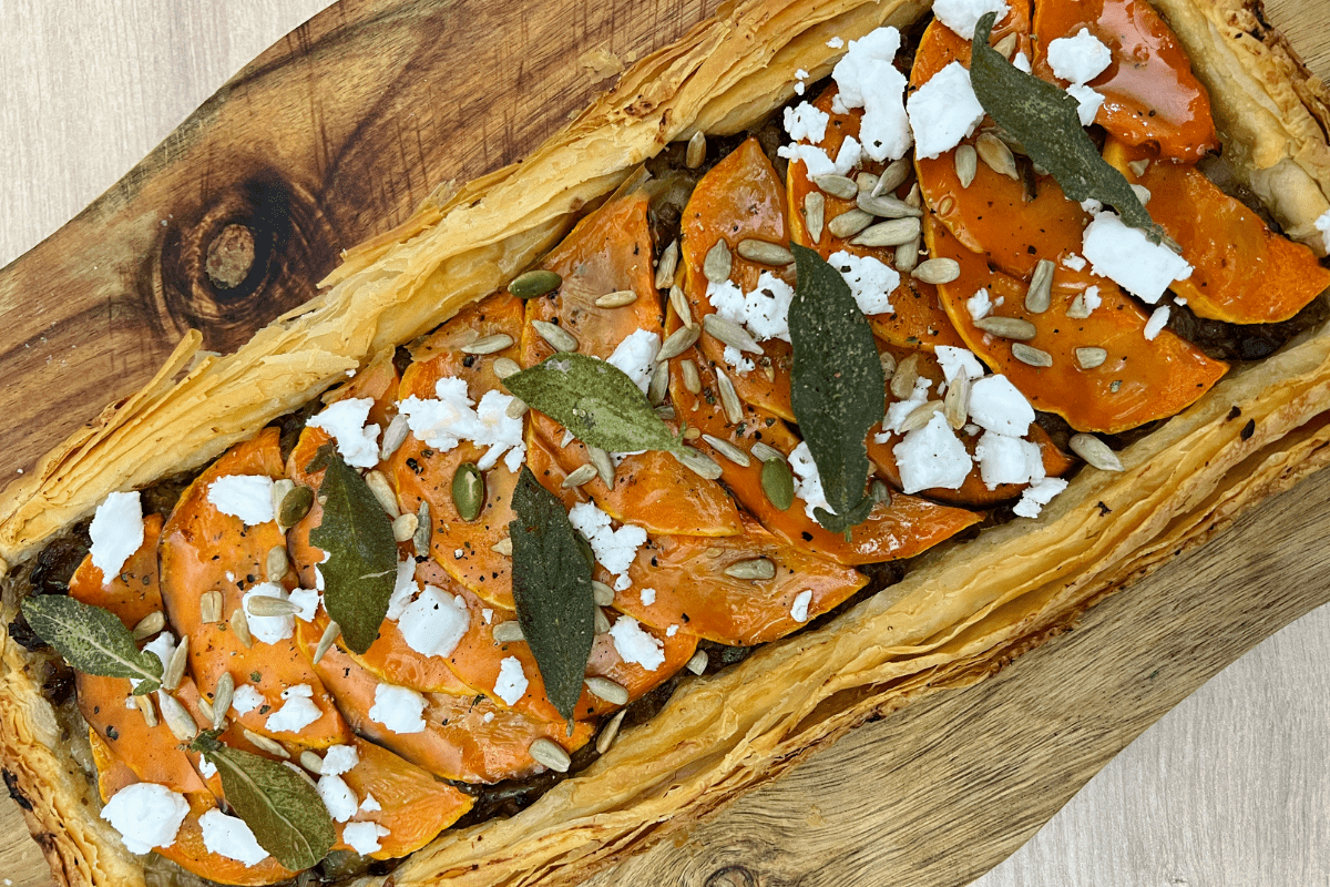recipe image Butternut Squash, chestnut and Onion Autumnal Tart