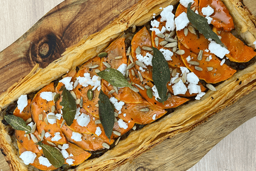 recipe image Butternut Squash, chestnut and Onion Autumnal Tart