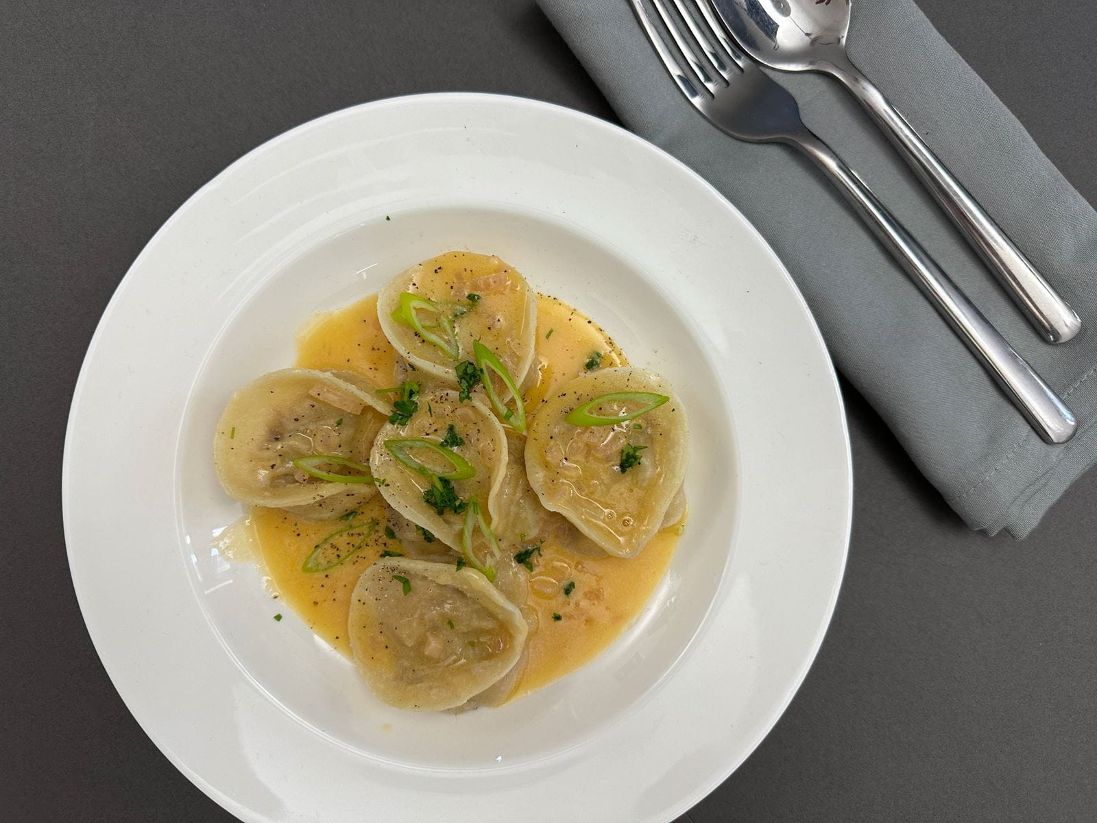 recipe image Pea, Mint, and Greek White Ravioli