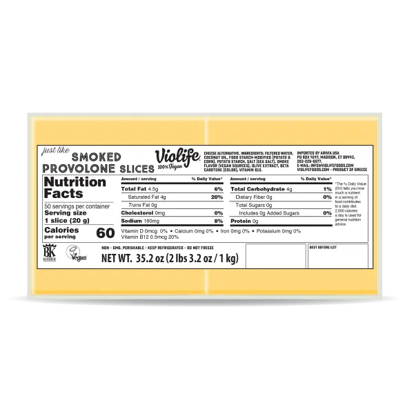 Violife 100% Vegan Just Like Provolone Slices Cheese