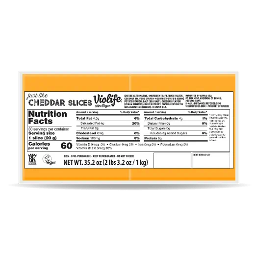Violife 100% Vegan Just Like Cheddar Slices Cheese