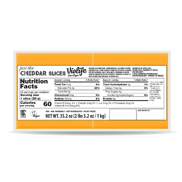 Violife 100% Vegan Just Like Cheddar Slices Cheese