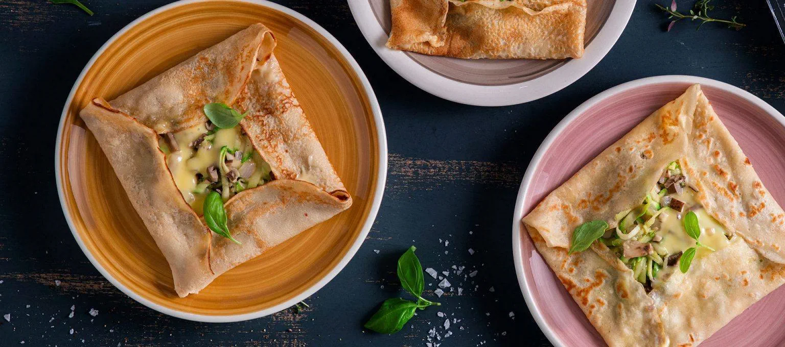 Mushroom Zucchini Crepes