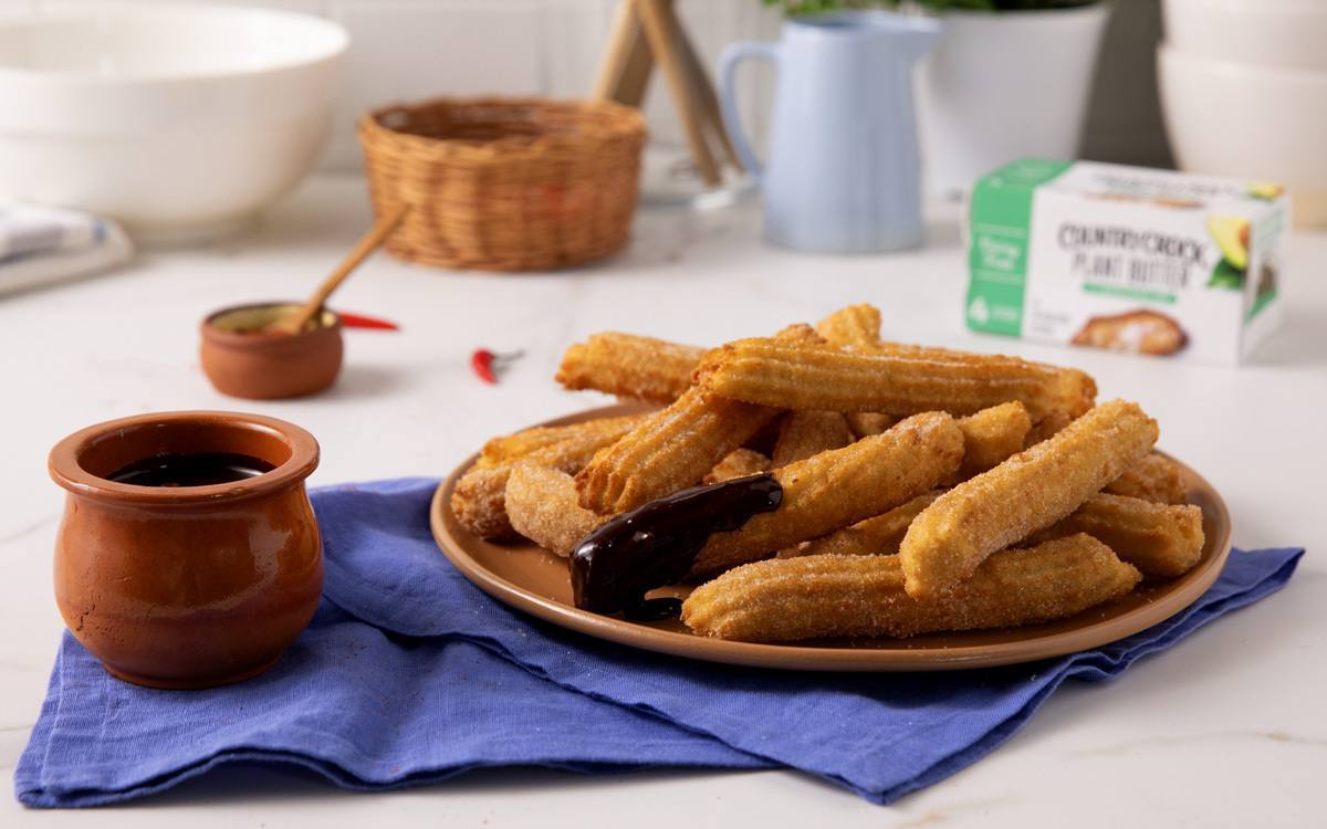 Churros with Ancho Chili Chocolate Sauce