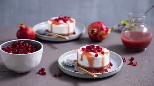 recipe image Tarta de queso con granada