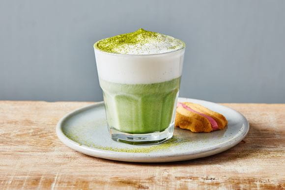Macha-latte ja kook