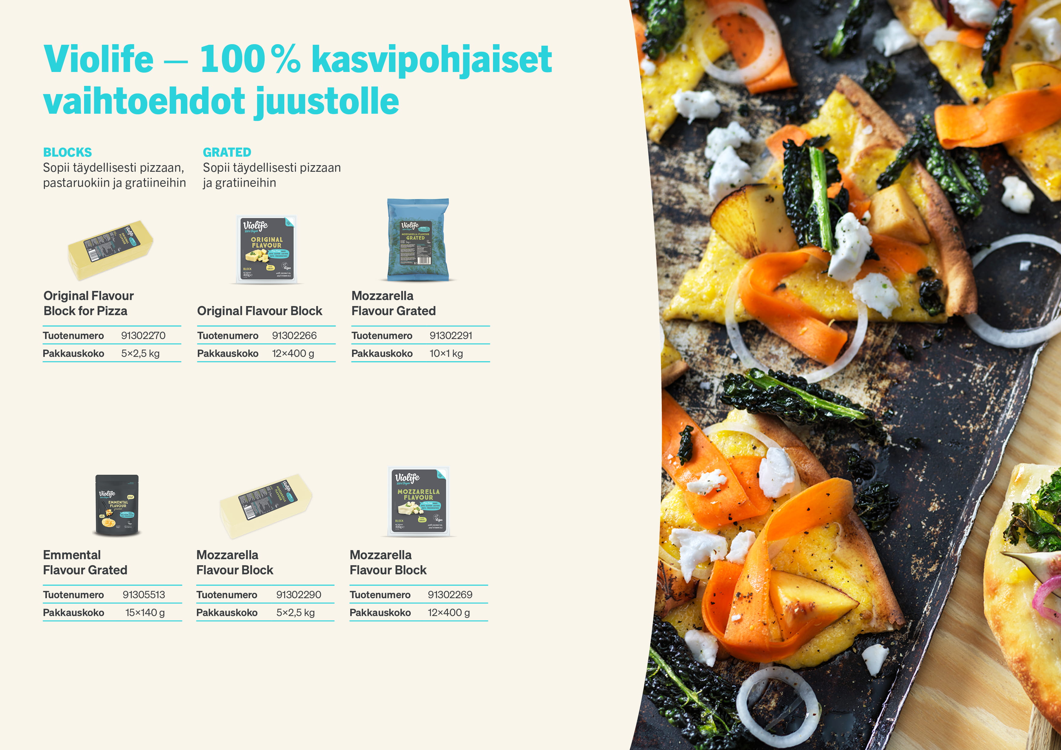 KASVIPOHJAISIA TUOTTEITA  AMMATTIKEITTIÖÖN