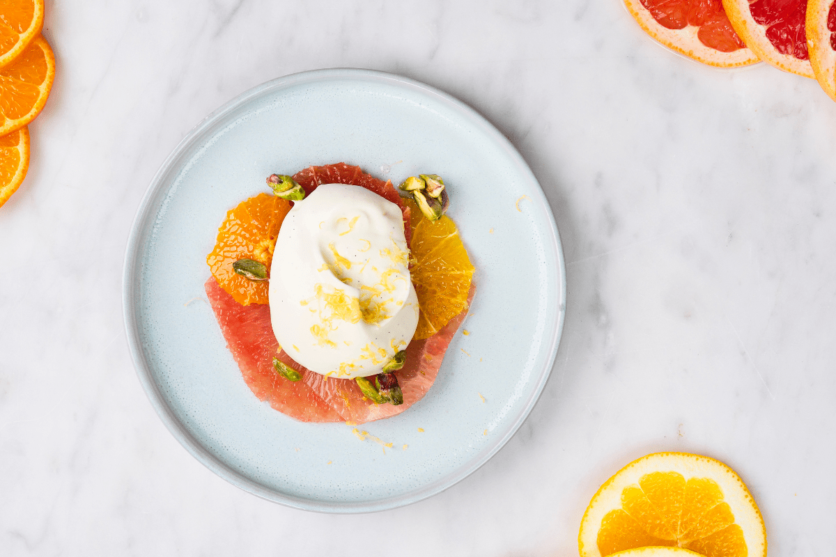 recipe image Sitruscarpaccio ja vaniljavaahto