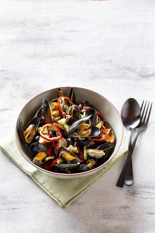 recipe image Moules aux épices et à la crème