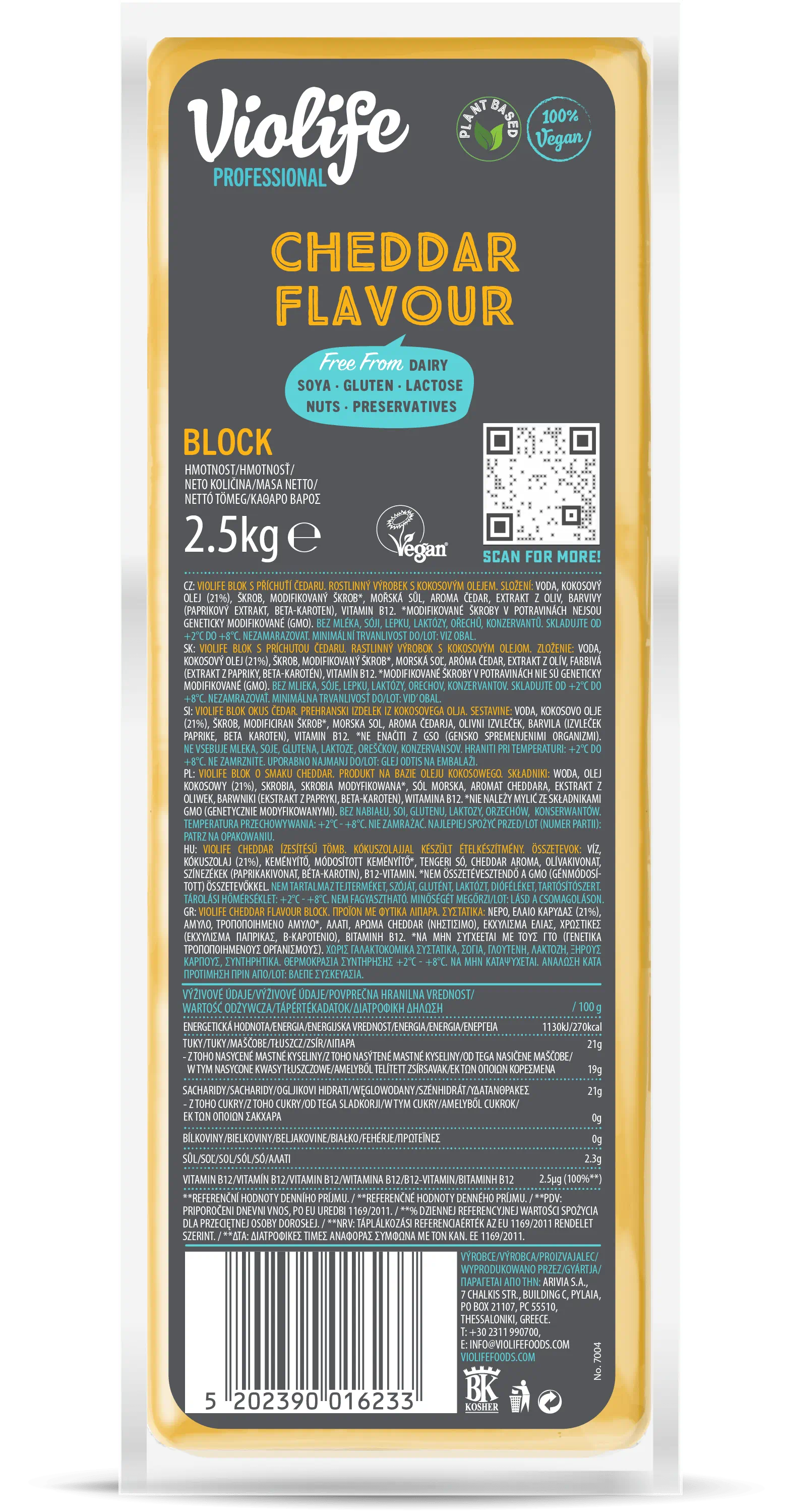 Violife Bloc Mature Saveur Cheddar 2,5KG