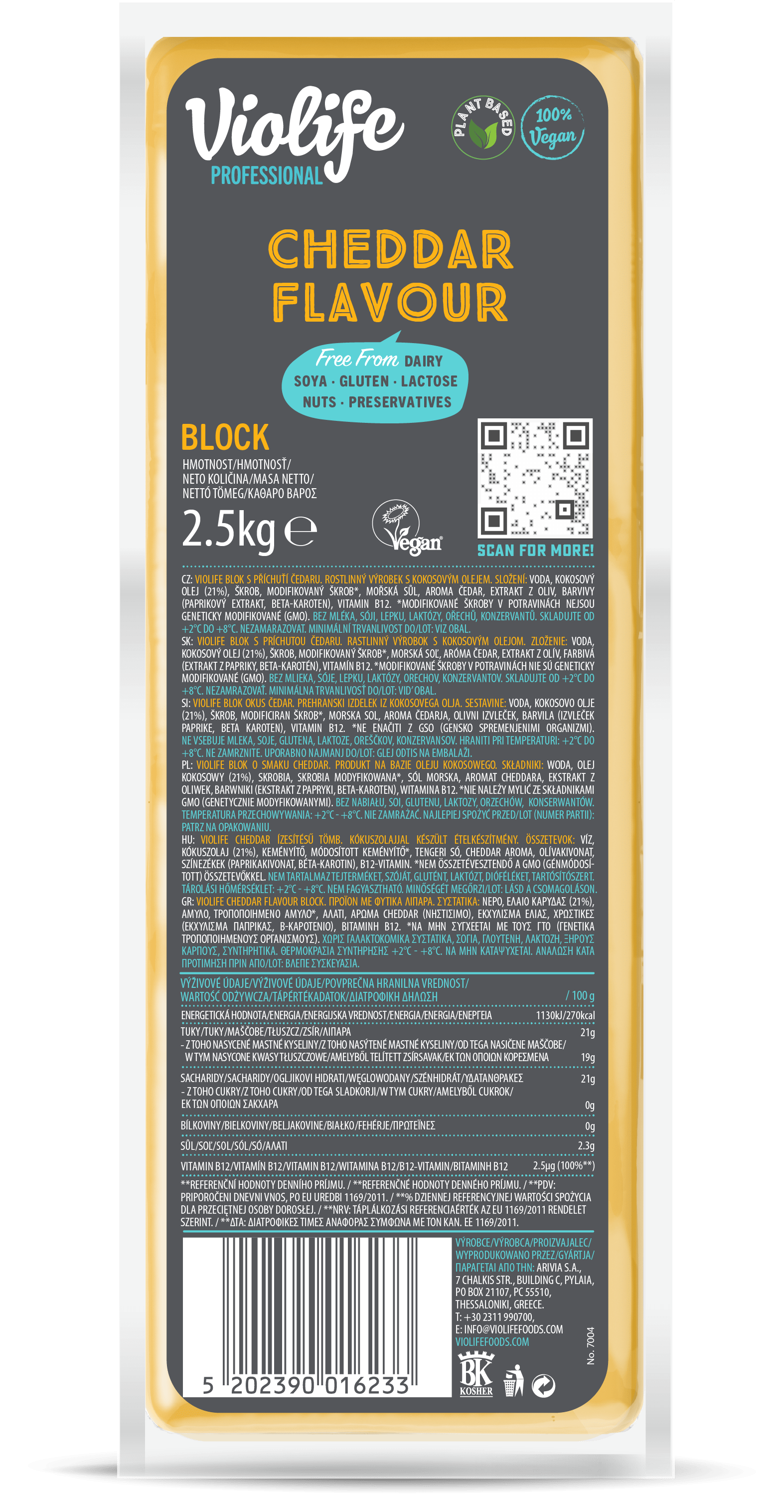 Violife Bloc Mature Saveur Cheddar 2,5KG