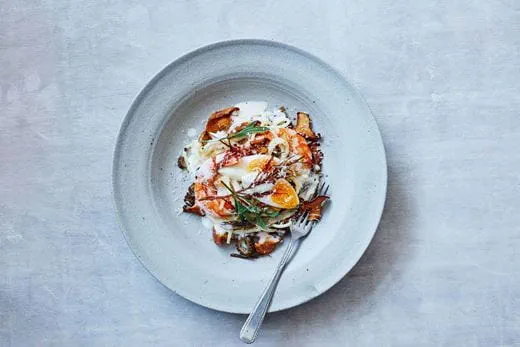 recipe image Linguines crémeuses aux crevettes