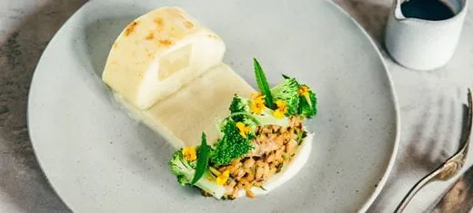 recipe image Hure de céleri-rave & risotto de petit épeautre