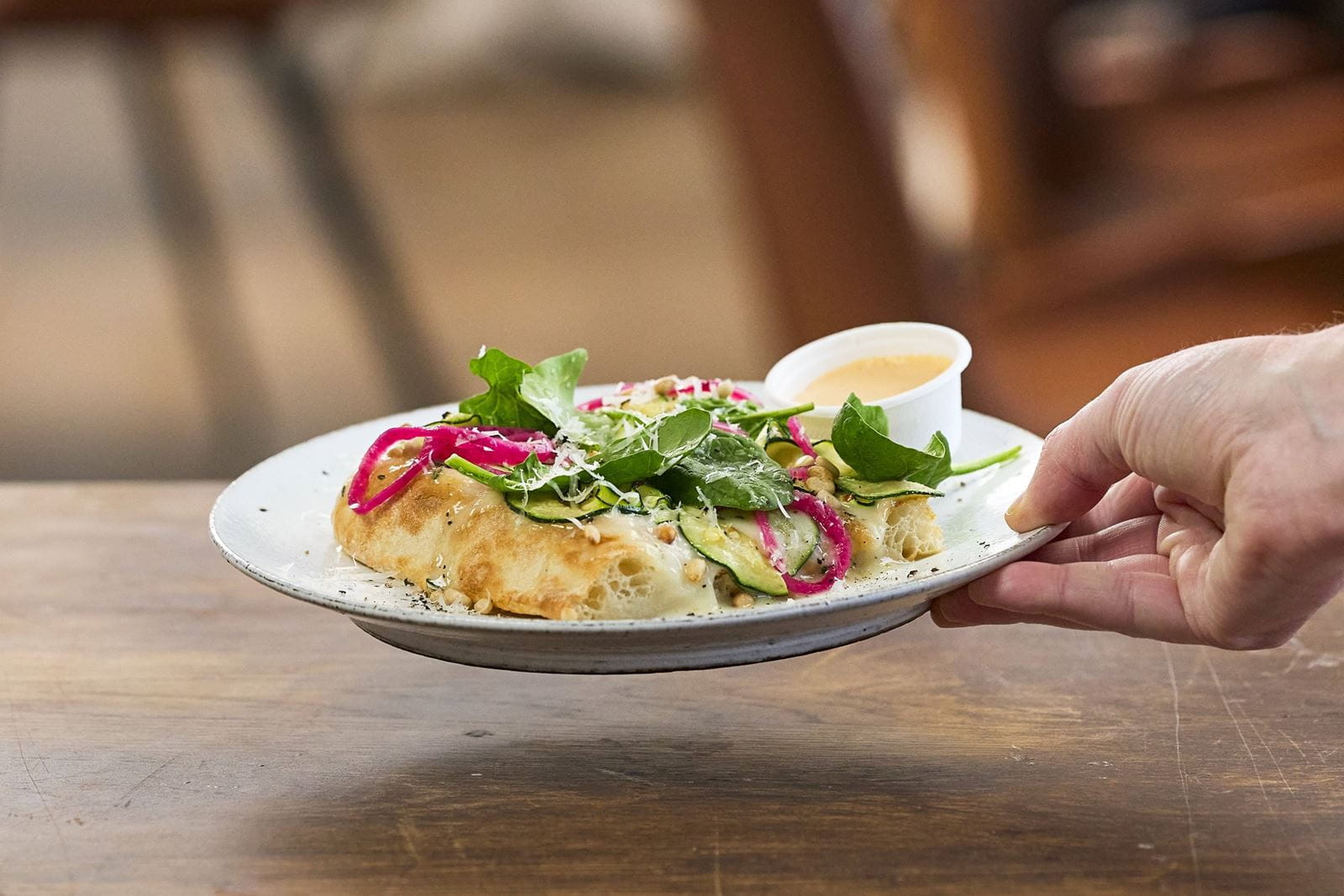 recipe image Krémes pizza cukkinivel és spenóttal