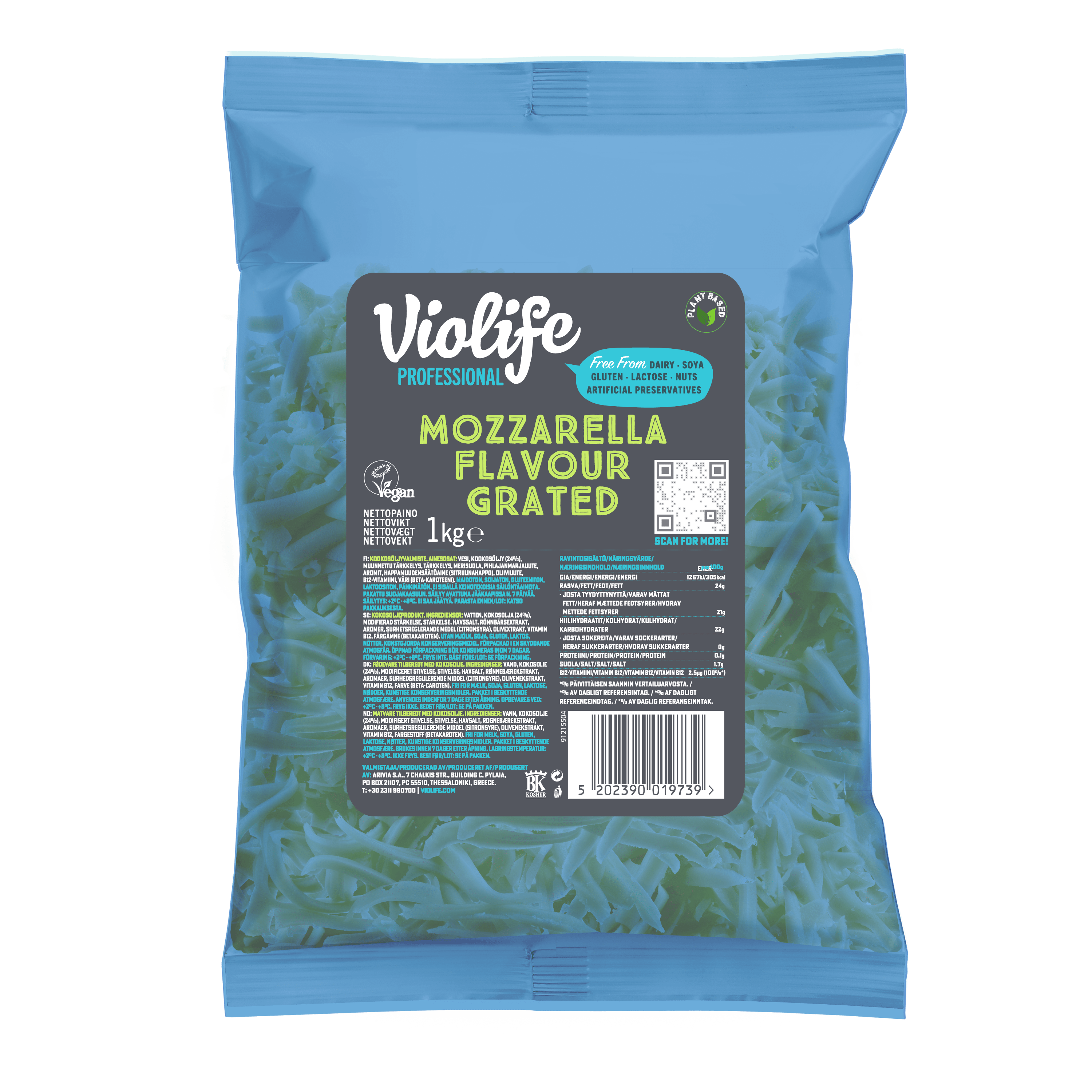 Mocarelos skonio „Violife” tarkuotas sūris,10x1 kg