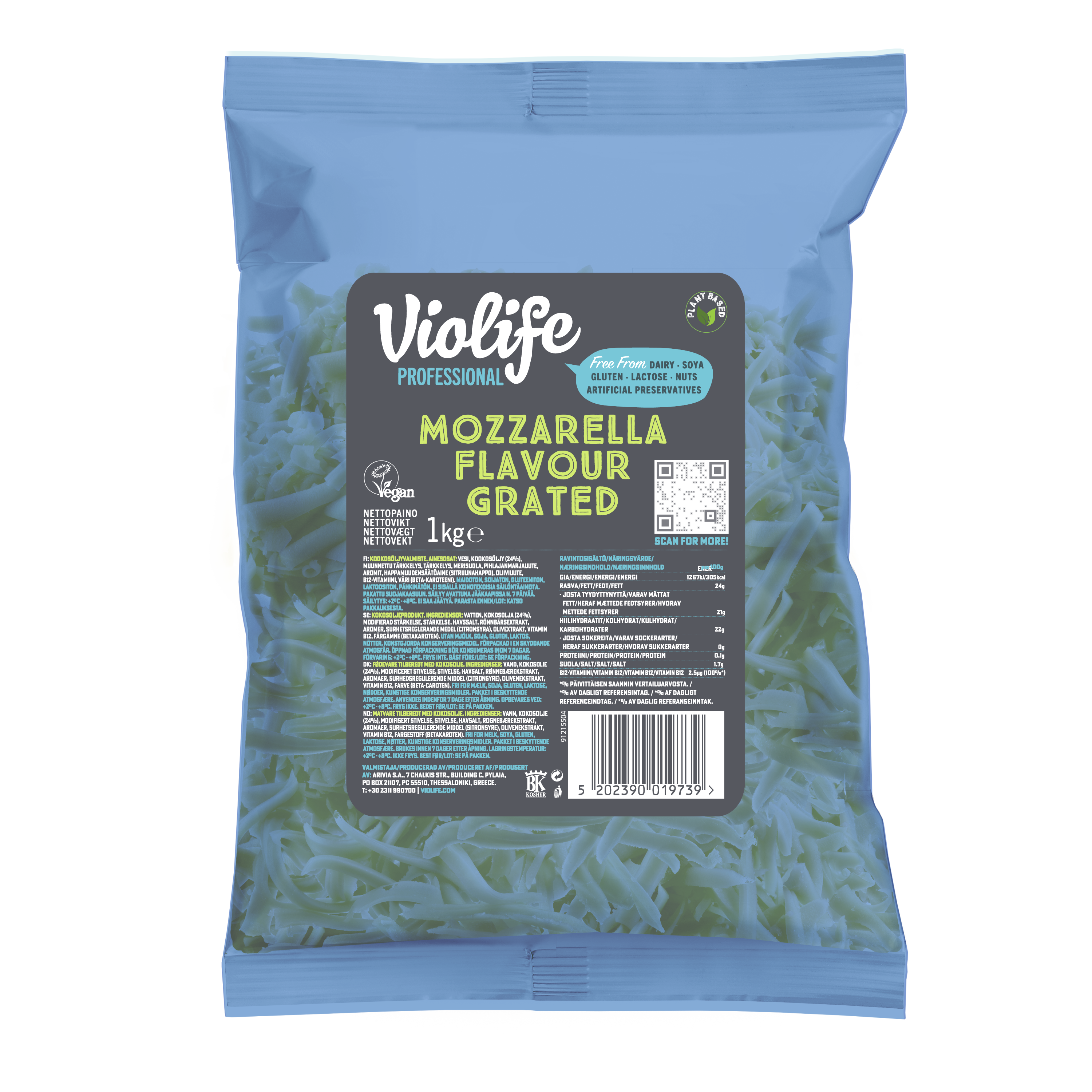 Mocarelos skonio „Violife” tarkuotas sūris,10x1 kg