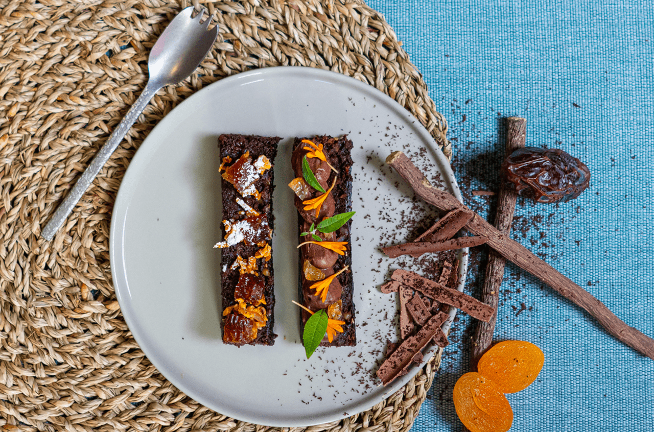 recipe image Dadel Brownie met chocomousse by Bart De Pooter**
