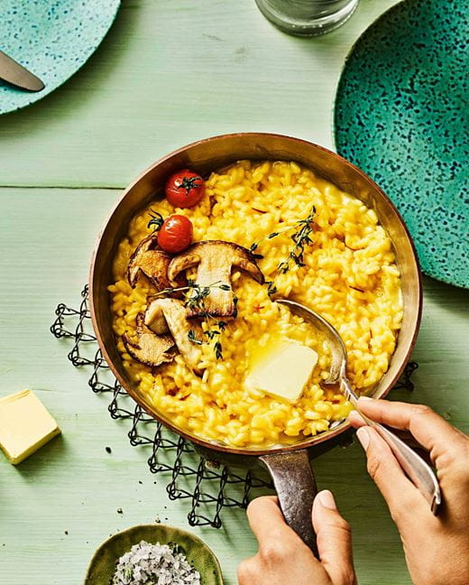 recipe image Saffraanrisotto met paddenstoelen