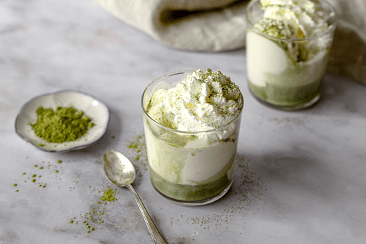 recipe image Matcha affogato met Slagroom