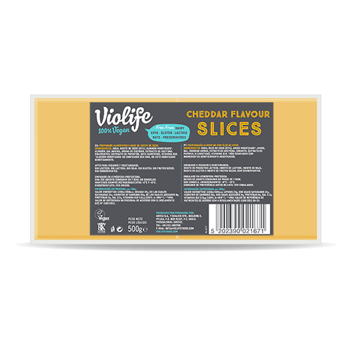 Violife Fatias sabor cheddar  500g - anternatva vegetal ao queijo