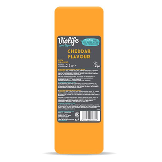 Violife Bloco 2,5kg sabor cheddar - alternativa vegana o queijo