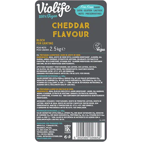Violife Bloco 2,5kg sabor cheddar