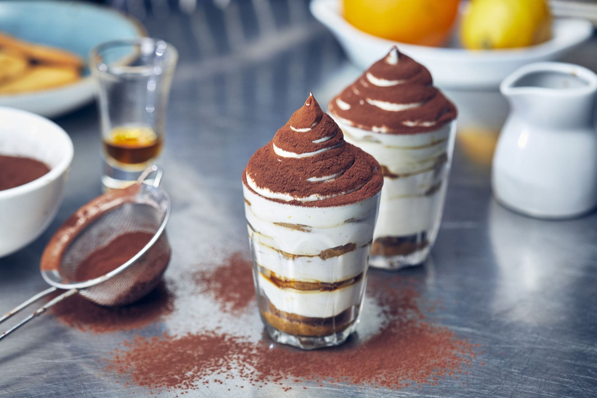 Tiramisu com natas e queijo creme