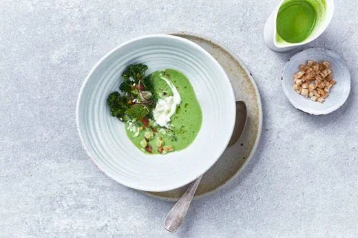 recipe image Creme de ervilha com (alternativa ao) queijo grego