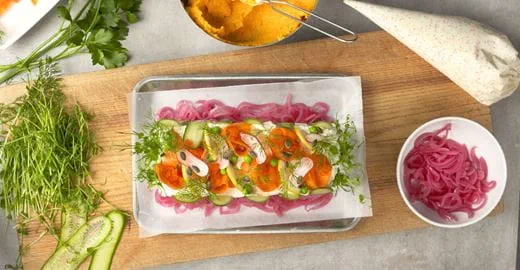 recipe image Växtbaserad smörgåstårta