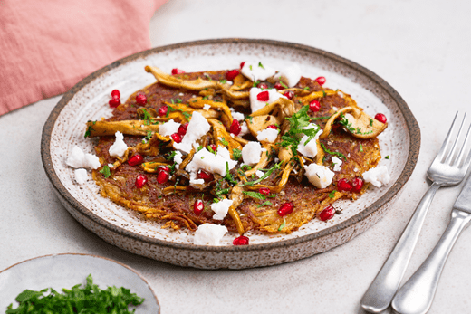 recipe image Klassisk råraka med svamp, 100% växtbaserad