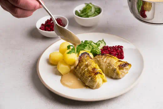 recipe image Savoykålsdolme, 100% växtbaserad
