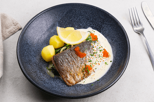 recipe image Röding med vitvinssås