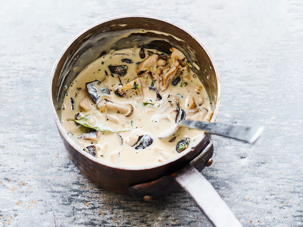 svamp, sås, kock, grädde