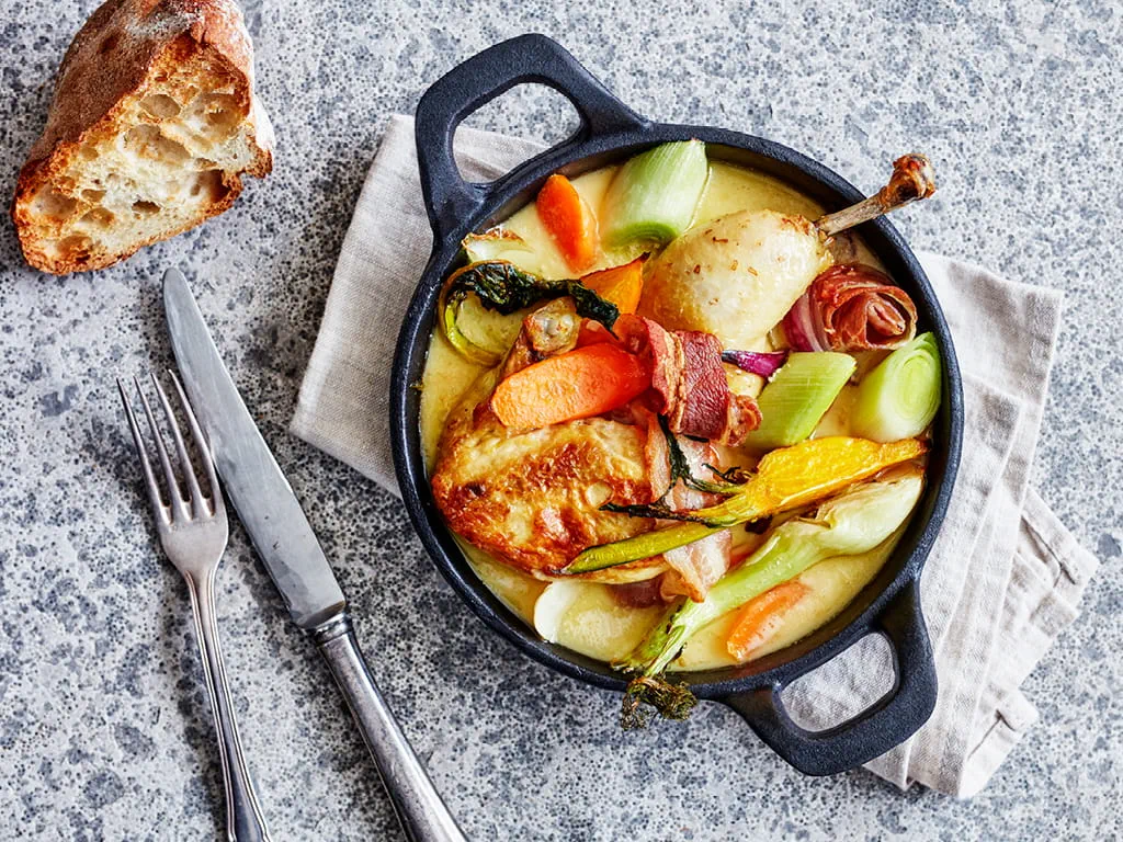 gryta, kyckling, grönsaker, lunch, middag, rustikt