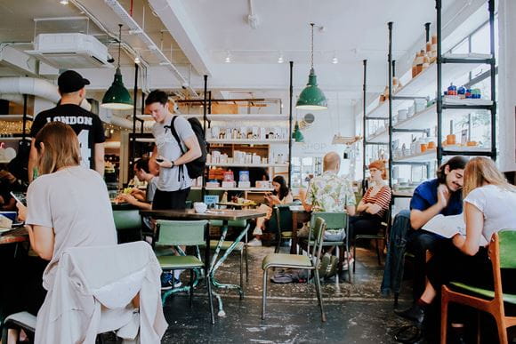 Plant-based products in cafe