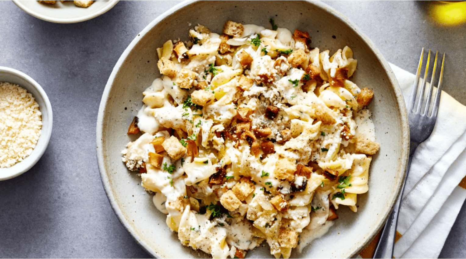 recipe image Carbonara Soslu Vegan Makarna