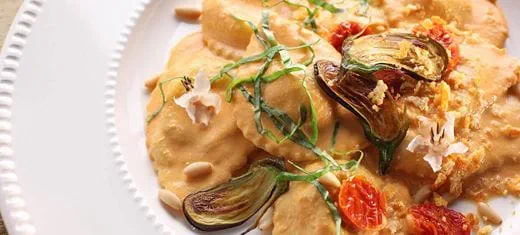 recipe image Kurutulmuş Domates Pestosu ile Peynirli Ravioli